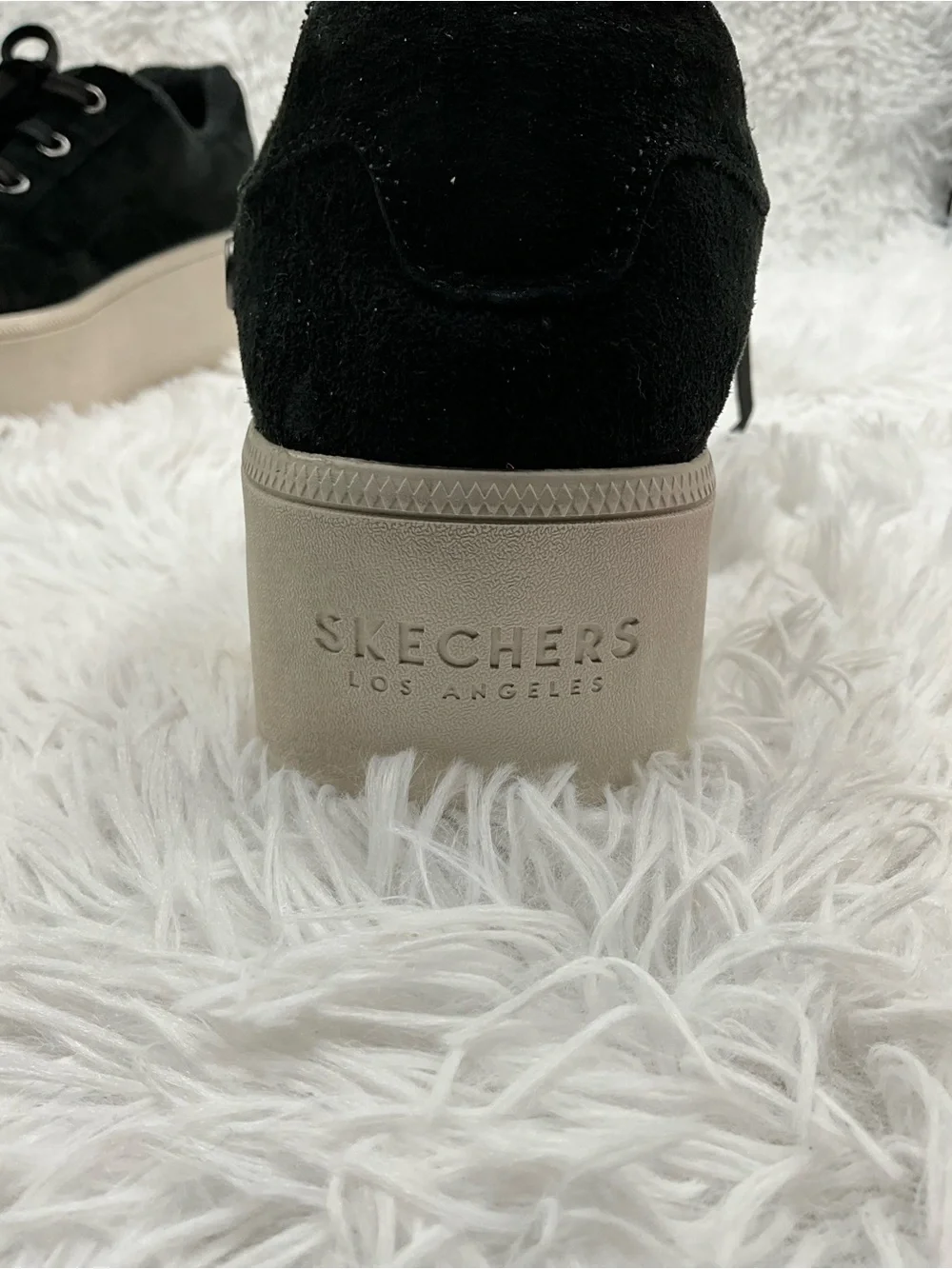 Skechers x Martha Stewart Sneakers Size 9.5 Black Suede 2” Platform